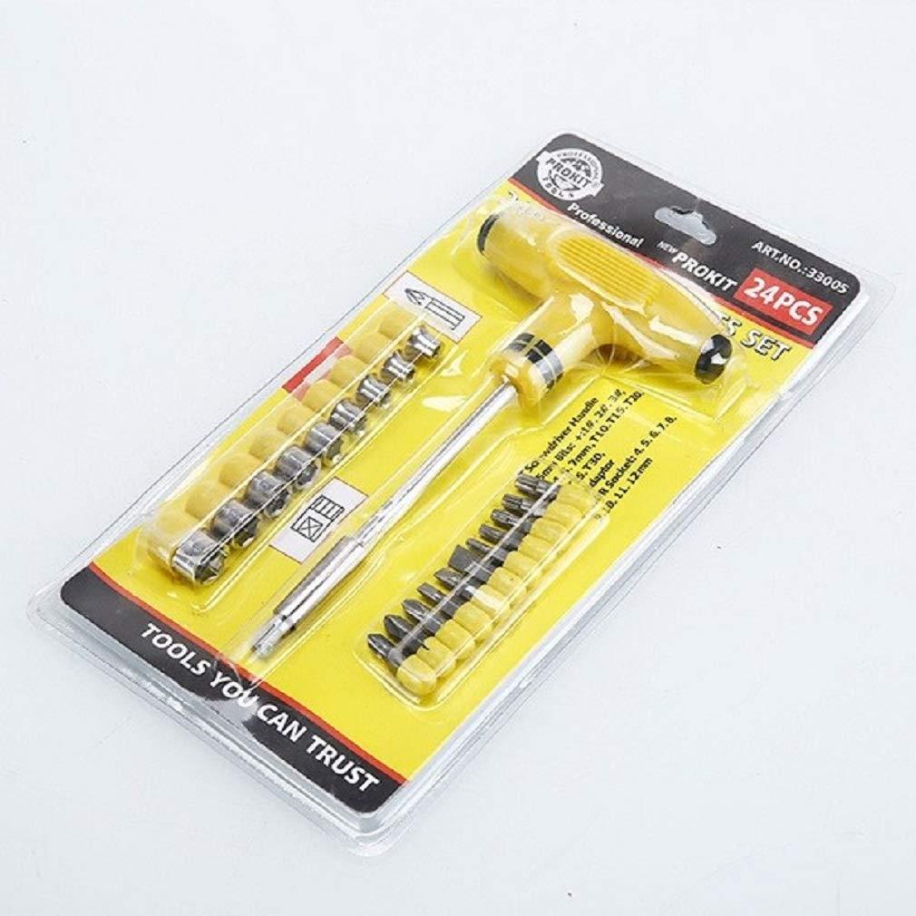 T Shape Screwdriver Set Batch Head Ratchet Pawl Socket Spanner Hand Tools